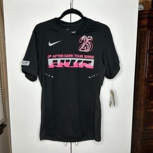 Nike After Dark Tour Dri-Fit Running Jersey Black/Pink Womens Sz Small NEW